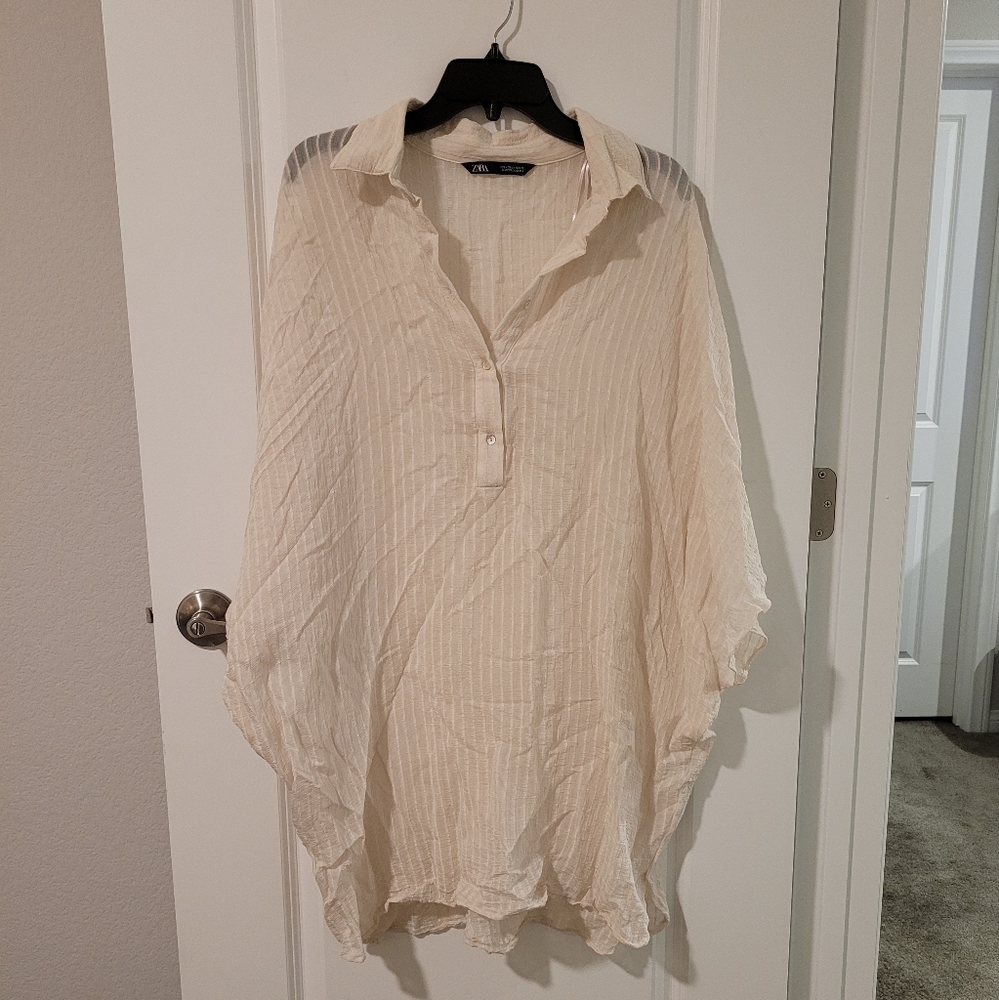 Zara Longline sheer blouse or tunic